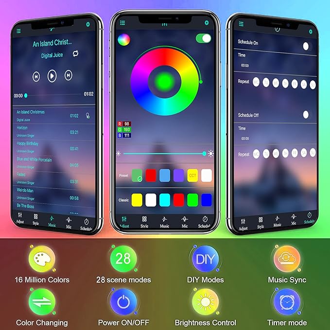 GreenSun Fish Tank Aquarium Light: Submersible Led Lamp - 7 Inch Waterproof Strip Spotlight with APP Control