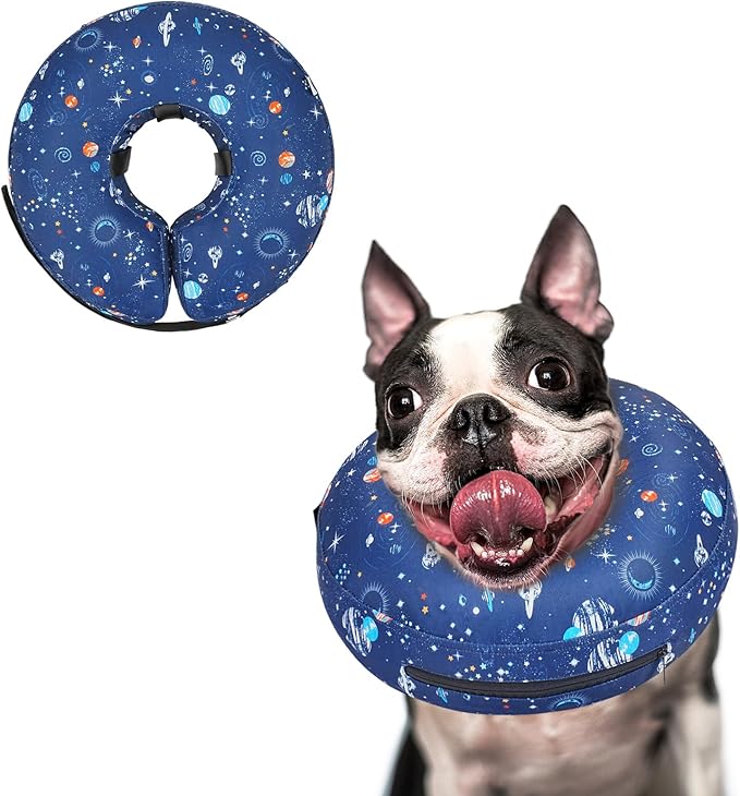 Supet Inflatable Dog Cone Collar Alternative after Surgery, Dog Neck Donut Collar Recovery E Collar, Soft Dog Cone for Small Medium Large Dogs