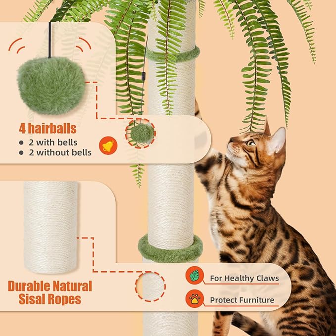 42" Tall Cat Scratching Post - Durable Cat Scratching Posts for Indoor Cats, Ideal for Large Cats, Ensures Long-Lasting Cat Satisfaction