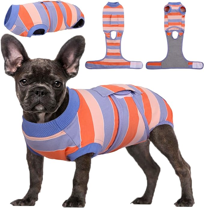 Kuoser Dog Recovery Suit, Soft Dog Onesie for Surgery Female Spay Dog Surgical Recovery Suit Male Neuter, Anti Licking Abdominal Dog Surgical Suit Pet Bodysuit Alternative to Cone of Shame, M