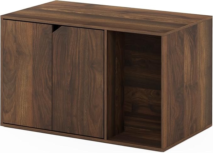 Furinno Peli Litter Box Enclosure, Columbia Walnut