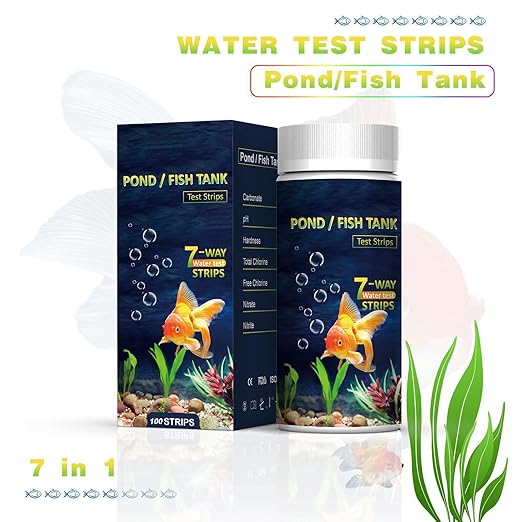 Aquarium Water Test Kit,Aquarium Test Strips,Home Water Quality Test Strips for Well and Tap Test Kit,Testing for pH, Hardness,Total Chlorine,Free Chlorine,Nitrate,Nitrite,and Carbonate