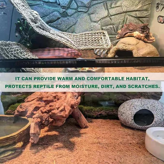 Tortoise Bedding Reptile Carpet Natural Coconut Fiber Mat 36" x 18" Carpet for Bearded Dragon 2 Pack Terrarium Carpet Terrarium Liner for Pet Lizard, Chameleon, Bearded Dragon, Iguana, Tortoise