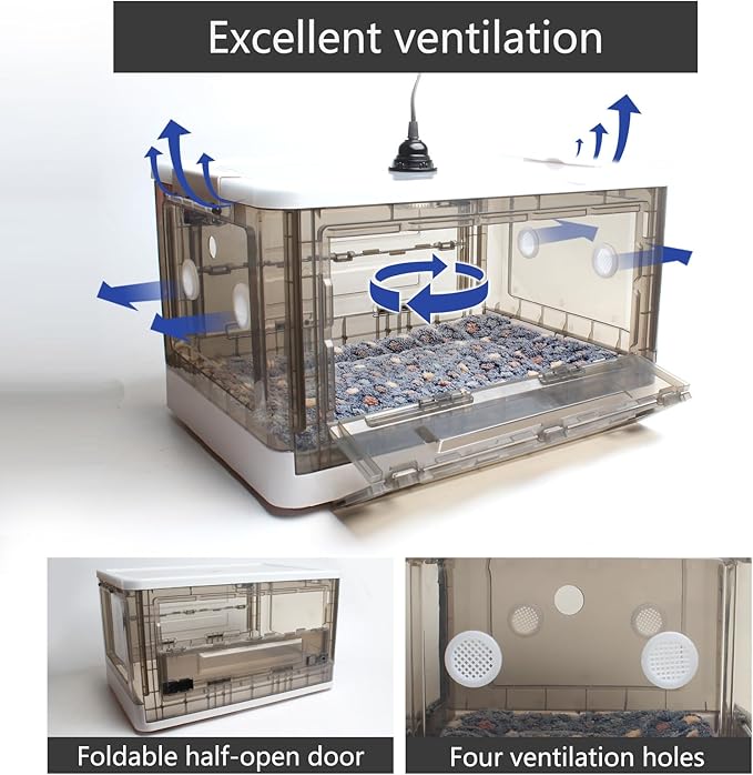 Incubator for Puppies,Kitten Incubator with Heating,Puppy Incubator for Dogs, Incubator for Newborn Puppies and Kittens，Small Mammal Incubator (55L)