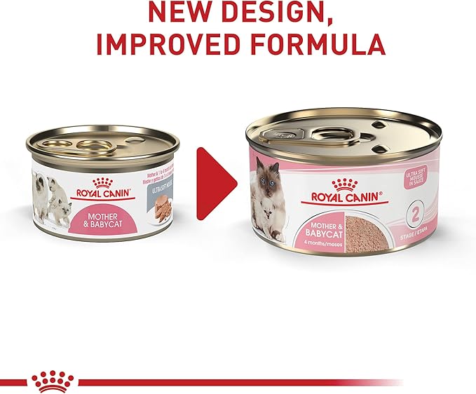 Royal Canin Feline Health Nutrition Mother & Babycat Ultra Soft Mousse in Sauce Canned Cat Food, 3 oz can (24-count)