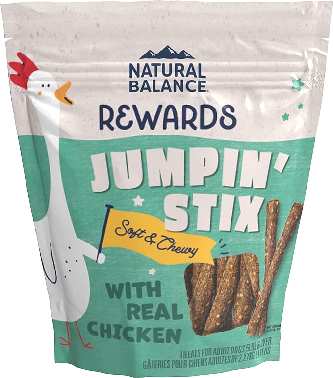 Natural Balance Limited Ingredient Rewards Jumpin' Stix, Grain-Free Dog Treats for Adult Dogs of All Breeds, Chicken Recipe, 10 Ounce (Pack of 1)