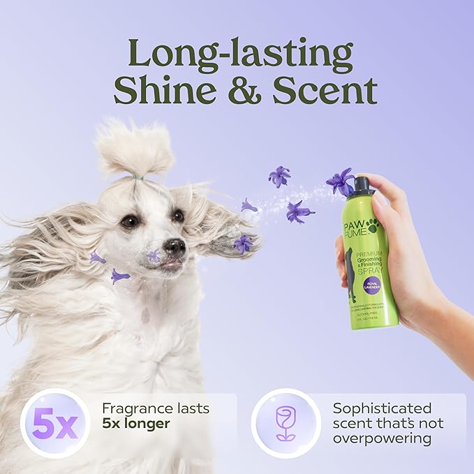 PAWFUME Premium Grooming Spray Dog Spray Deodorizer Perfume For Dogs - Dog Cologne Spray Long Lasting Dog Sprays - Dog Perfume Spray Long Lasting After Bath- Dog deodorizing Spray (Lavender, 4-Pack)