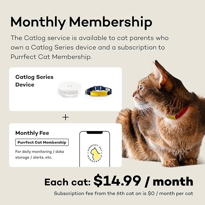 Smart Collar (Sakura, S) - Smart Collar with a Breakaway Buckle, Healthcare Tracker for Indoor Cat, Live Behavior Tracking, Loss of Energy Alerts