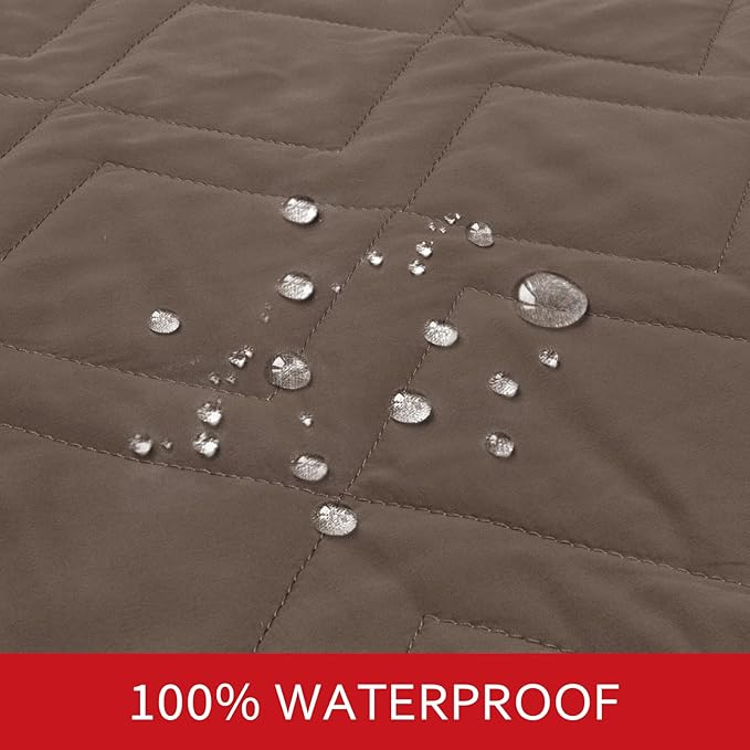 Waterproof Blanket Dog Bed Cover with Non-Skid Bottom, Couch Cover for Dogs, Mattress Protector Furniture Protector, Bed Couch Sofa(52" X 82"), Chocolate