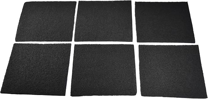 HQRP 12-Piece Activated Charcoal Carbon Litter Box Filters for Hooded Cat Litter Box, 6 x 6.5 Inch Trimmable Pads, 10mm Thick