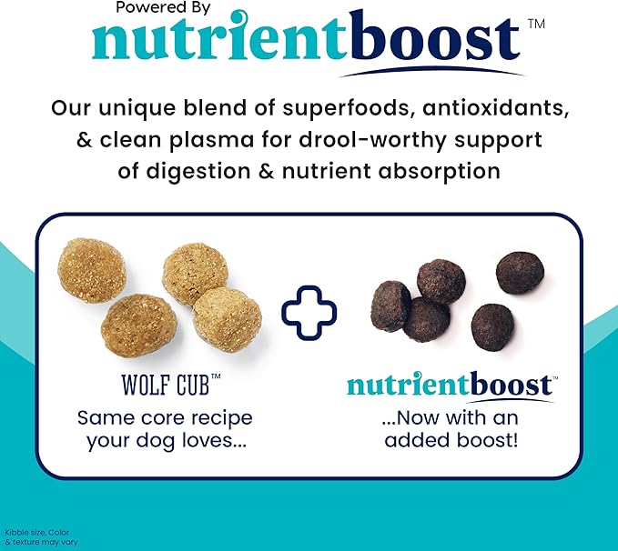 Solid Gold Large Breed Puppy Food w/Nutrientboost - Made with Real Bison, Oatmeal & Barley - Wolf Cub Whole Grain Puppy Food for Large Breed for Healthy Growth and Balanced Nutrition - 3.75 LB Bag