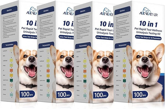 Urine Test Strips for Dogs & Cats - Vet-Approved Home Veterinary Kit for Quick, Reliable, and Easy Pet Care and UTI Detection - High Accuracy Pet Health Monitoring Tool, 4 Packs