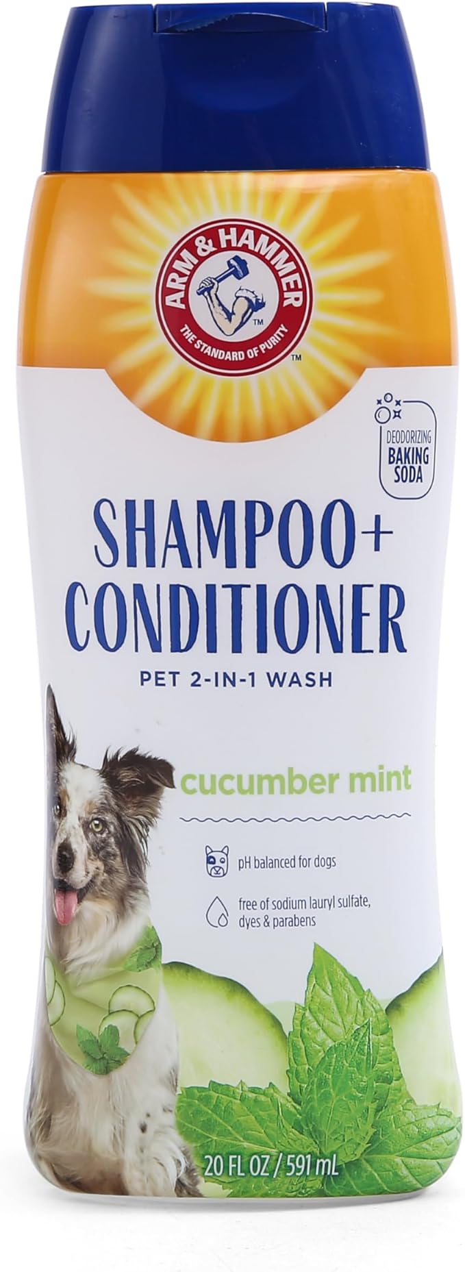 Arm & Hammer for Pets 2-in-1 Shampoo & Conditioner for Dogs | Dog Shampoo & Conditioner in One | Cucumber Mint, 20 Ounces - 2 Pack Dog Shampoo and Conditioner for All Dogs