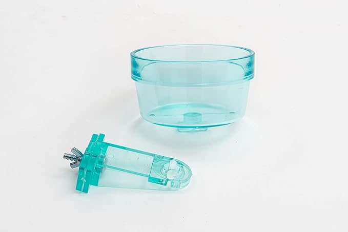 Lixit Quick Lock Removable Cage bowls for Rabbits, Birds, Dogs, Cats, Gunea pigs and Other Small Animals. (Aqua, 20oz)