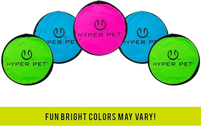 Hyper Pet Flippy Flopper 9" Flying Disc Soft Dog Toy, Floats in Water & Safe on Teeth, for All Breeds, Pack of 5 (Colors May Vary)