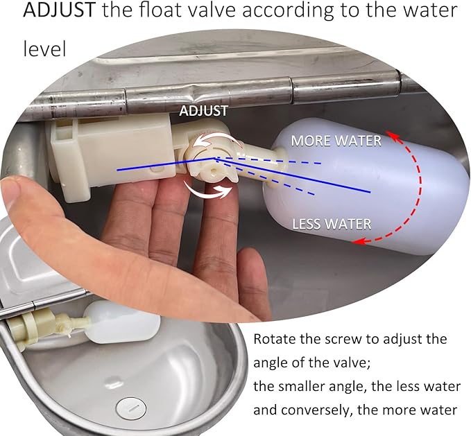 Automatic Water Bowl Dispenser for Dog Large Size Stainless-Steel Waterer Feeder Self Filling Trough for Poultry and Livestock