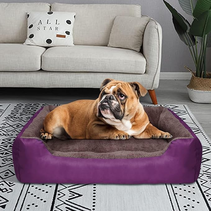 PUPPBUDD Dog Beds for Medium Dogs, Washable Dog Bed Comfortable and Breathable Pet Bed Rectangle Warming Dog Bed for Medium Dogs