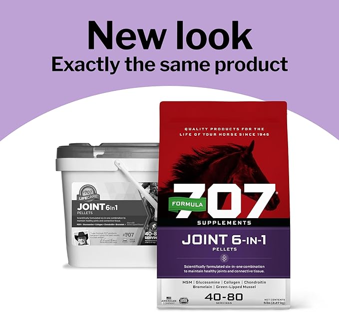 Formula 707 Joint 6in1 Equine Supplement, Daily Fresh Packs – Support for Joint Integrity and Inflammatory Response in Horses – Green-Lipped Mussel, MSM, Glucosamine, Chondroitin & Collagen