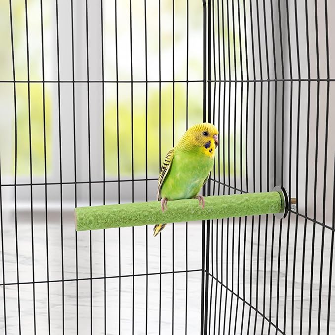 Hypeety Bird Cage Perch Stand Wooden Paw Grinding Toy Chew Toys for Bird Parrot Macaw African Greys Budgies Parakeet Cockatiels Conure Lovebird Cage Hanging Accessories Random Color (7in / 18cm)