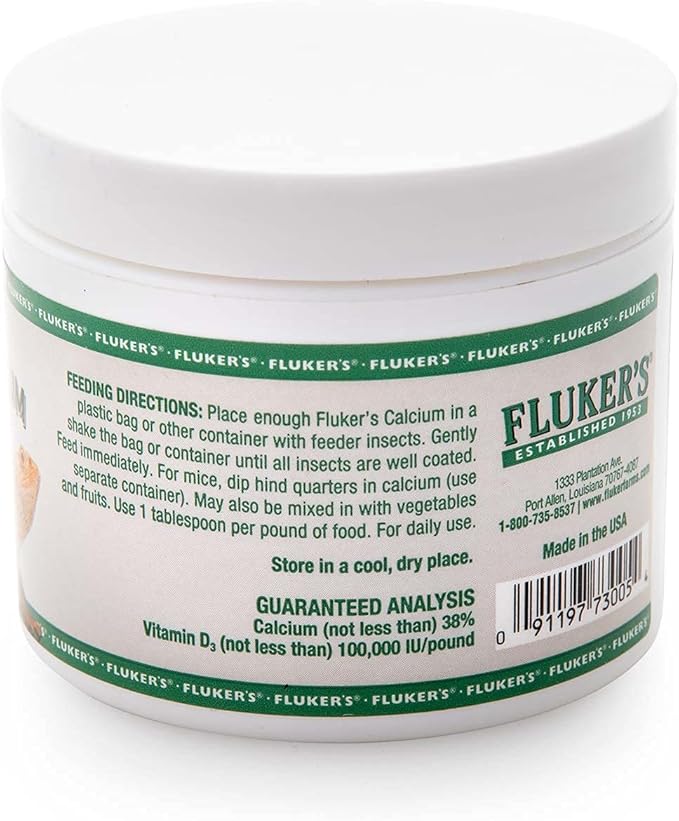 Fluker's Calcium Reptile Supplement with added Vitamin D3, 4 oz.