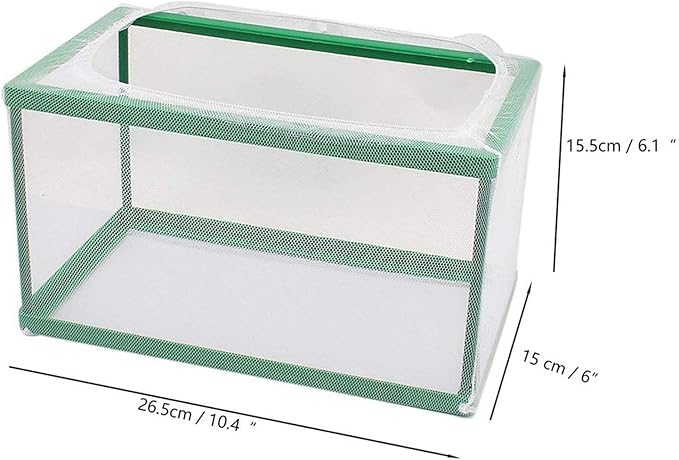 Fish Hatchery Breeder Box Aquarium Separation Net Nylon Incubator Mesh Fish Breeding Tanks Isolation Box Green Rectangle 20PCS