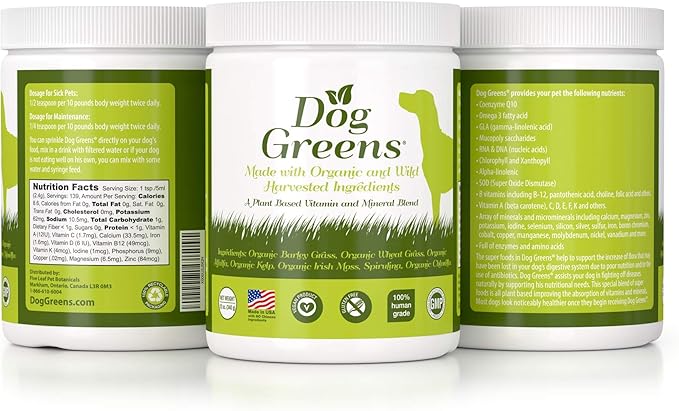 Superfood Supplement for Dogs (12 oz) Organic Human-Grade Ingredients, Vitamins, Minerals, Antioxidants and Fibre Rich for Optimal Digestion, Shiny Coat and Better Health (3 Pack)