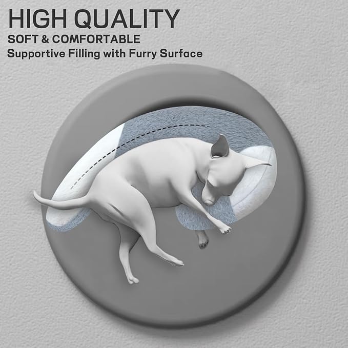 Dog Pillow Dog Calming Pillow Pet Pillow for Indoor Dogs and Cats Dog Neck Pillow Cat Pillow Improve Pet Sleep Gray and White Double Color