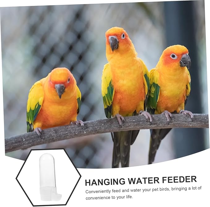 GANAZONO 2pcs Bird Drinker Plastic Water Pitcher Pet Water Bottle Clear Plastic Tray Parrot Water Dispenser Bird Water Feeder for Cage Automatic Bird Cage Supply Bird Food Case Bird Feeder