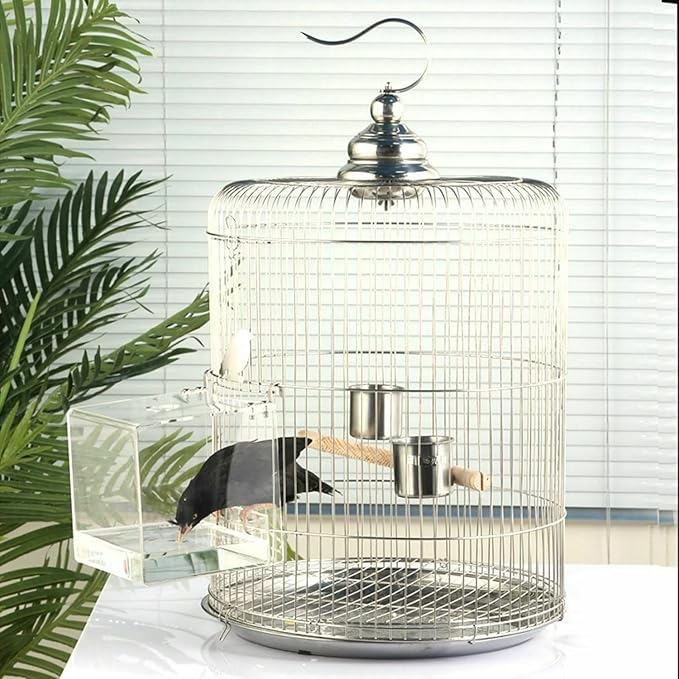 Hanging Bird Bath Cube Bird Bathtub Bath Shower Box Bowl Cage Accessory for Little Bird Canary Budgerigar Parrots Crested Myna Cockatiel Lovebird Parakeet Bath (X L)