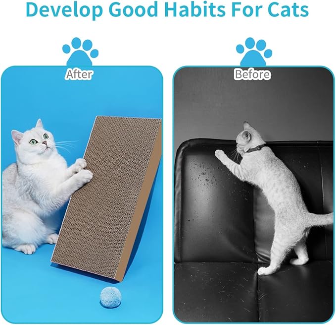 AGYM Cat Scratchers 4 Packs Refill Cat Scratching Pad Cardboard for Indoor Cats and Kitten, Large Size Cat Scratch Pad Board Easy for Cats to Scratch