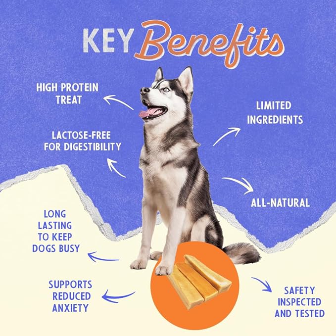 Himalayan Dog Chew Premium Yak Cheese Himalayan Dog Chews, Cheese, 4 XL/Large Treats, 3.3 oz, Dog Treats Large Breed, All Natural, Long Lasting Dog Chews for Aggressive Chewers, Dogs Under 65 lbs