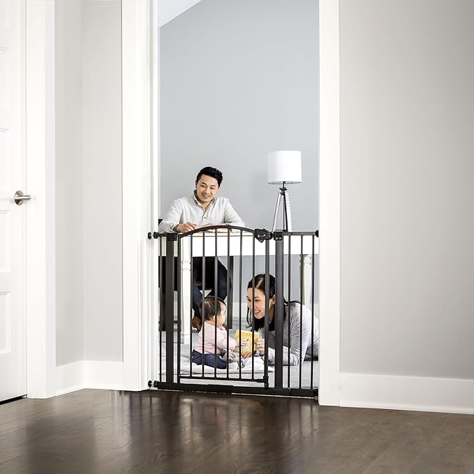 Regalo Easy Step Extra Tall Walk Thru Baby Gate, Bonus Kit, includes 4-Inch & Easy Step Arched Décor Walk Thru Baby Gate, includes 4-Inch Extension Kit, 4 Pack Pressure Mount Kit and 4 Pack