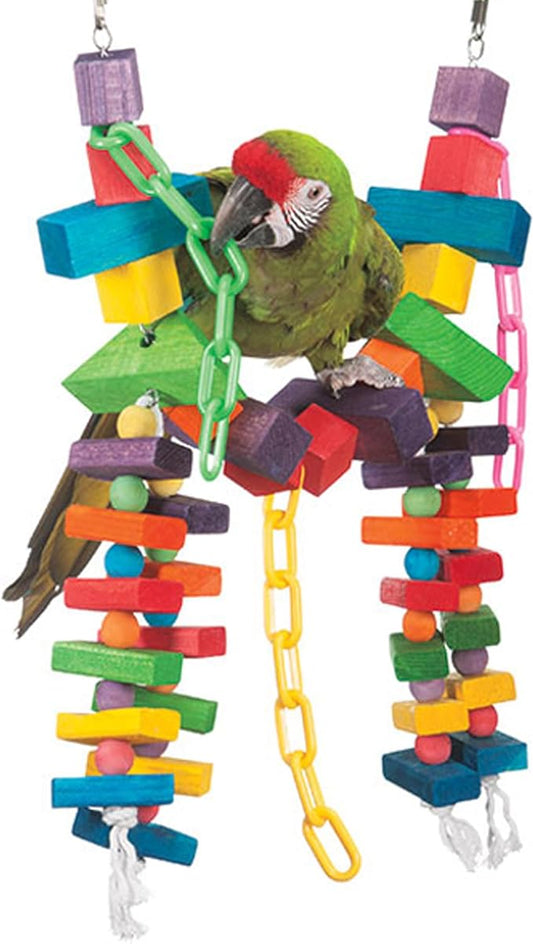 Super Bird Creations SB441 Rainbow Bridge Bird Toy, Large/XL Bird Size, 29" x 13"