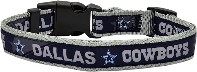 NFL PET Collar Dallas Cowboys Dog Collar, Large Football Team Collar for Dogs & Cats. A Shiny & Colorful Cat Collar & Dog Collar Licensed by The NFL