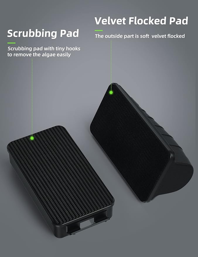 Jasonwell Magnetic Aquarium Fish Tank Cleaner Magnet Scraper for Glass Aquariums Cleaning Tools Scrubber Floating Brush (L)