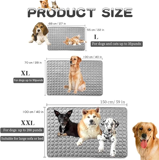 MICROCOSMOS Summer Cooling Mat & Sleeping Pad- Water Absorption Top, Materials Safe, Easy Carry, EZ Clean. Keep Cooling for Pets, Kids and Adults.(Dark Grey, 28" x 22")