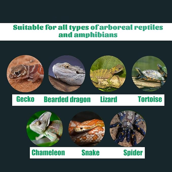 Reptile Artificial Plants Terrarium Decor, Amphibian Habitat Hideout Bearded Dragon Tank Decorations fit Crested Gecko Leopard Lizard Chameleon Ball Python Snake Frog - Tall Monstera