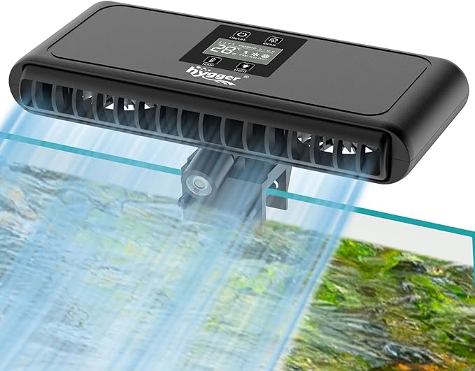 hygger Aquarium Chiller Fan, Auto Temperature Control Aquarium Cooling Fan with Adjustable Temperature and 3 Wind Speed, Quiet Fish Tank Cooler