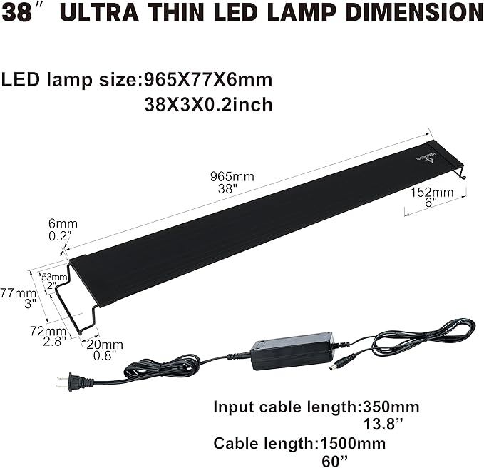 Aquarium Lights Fish Tank Light (Switch Version, 38-44'')