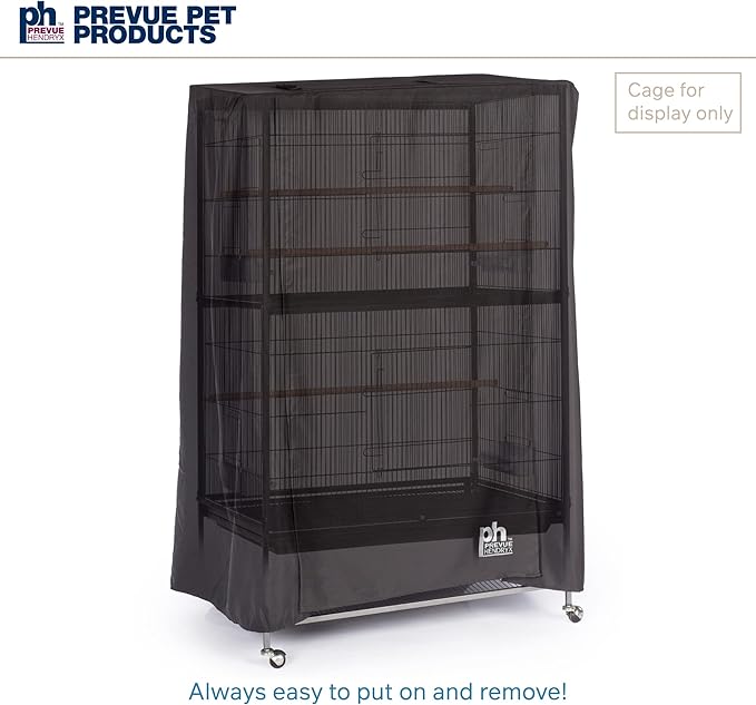 Prevue Hendryx Pet Products Good Night Bird Cage Cover, Large, Black