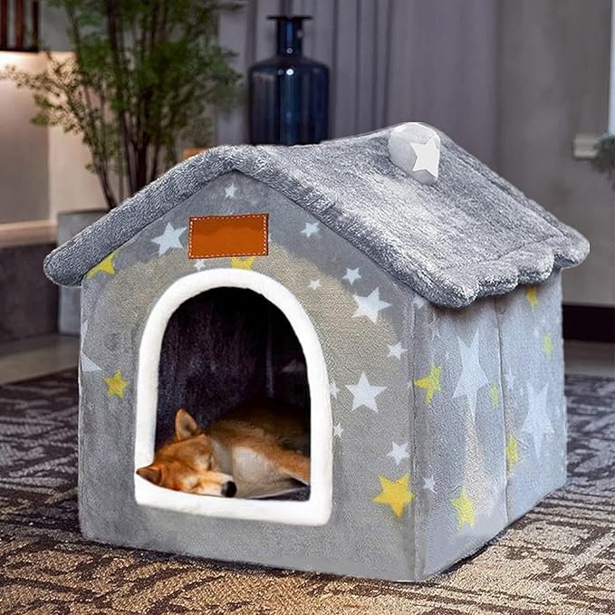 Dog House Indoor Memory Sponge, Foldable Dog House Kennel Bed Mat with Cushion for Small Medium Large Dogs Cats, Winter Warm Cat Nest Puppy Cave Sofa Pet Products (XL)