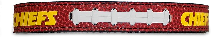 Pets First Tough Leather Pet Collar NFL Kansas City Chiefs Premium Dog Collar, Limited Edition, Best & Strongest Heavy-Duty Dog Collar!, Small (12-15"" Long & 0.75"" Wide), KCC-3081-SM