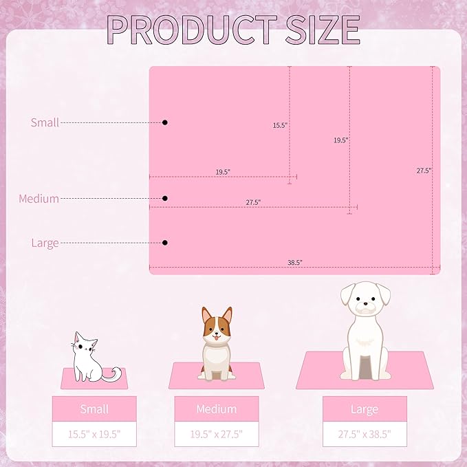 NACOCO Pet Cooling Mat Cat Dog Cushion Pad Summer Cool Down Comfortable Soft for Pets and Adults (S, Pink)