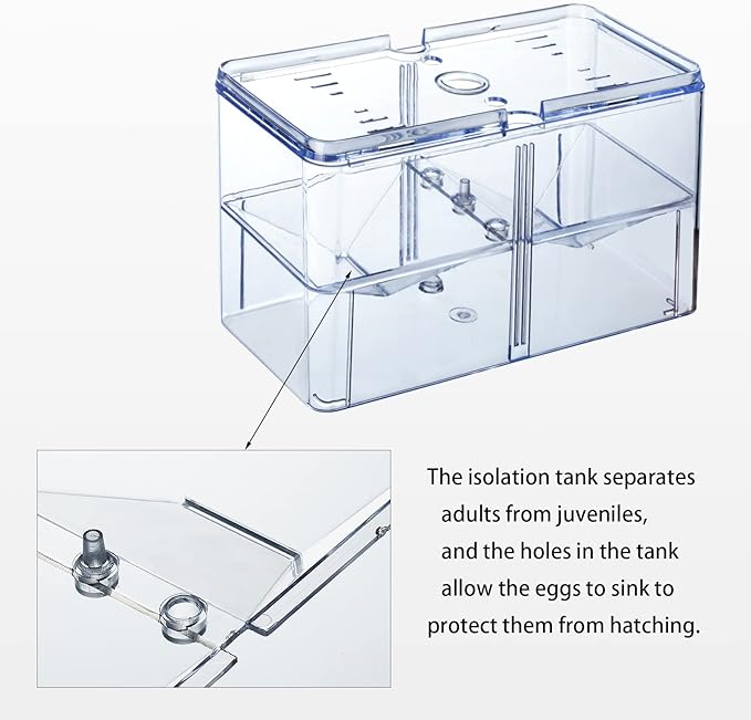 Small Betta Fish Tank, 3-in-1 Stackable Mini Fish Tank, Divided Compartments Beta Fish Tanks for 2 Betas Shrimp Sea Monkeys, 0.4 Gallon Acrylic Tiny Aquarium Tank with Hatchery Incubator (Black Lid)