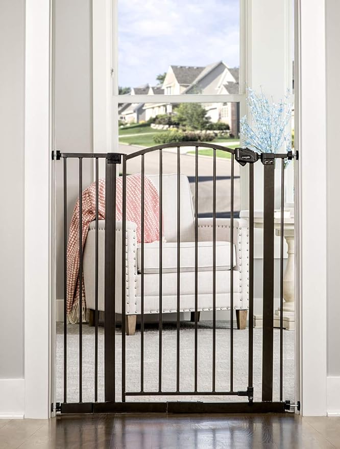 Regalo Easy Step Extra Tall Walk Thru Baby Gate, Bonus Kit, includes 4-Inch Extension Kit & Easy Step Extra Tall Arched Décor Walk Thru Baby Gate, includes 4-Inch Extension Kit
