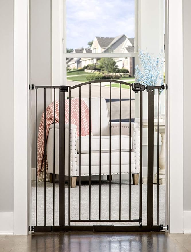 Regalo Easy Step 36" Extra Tall Walk Thru Baby Gate, includes 4-Inch Extension Kit, 4 Pack & Easy Step Extra Tall Arched Décor Walk Thru Baby Gate, includes 4-Inch Extension Kit, 4 Pack