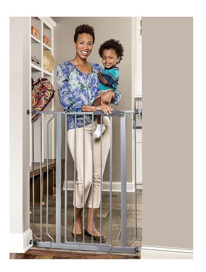 Regalo Easy Step Extra Tall Walk Thru Baby Gate, Bonus Kit, includes 4-Inch Extension Kit & Easy Step Extra Tall Arched Décor Walk Thru Baby Gate, includes 4-Inch Extension Kit