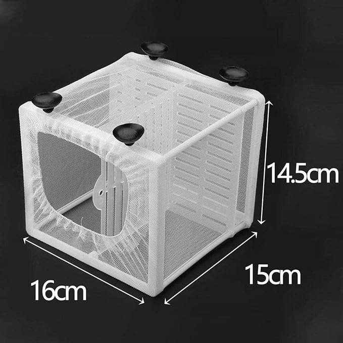 U/R Bbrand Aquarium Fish Breeder Box Fish Incubator Mesh Box Aquarium Breeding Hatchery Fish Tank Isolation Box Fish Breeder Box Young Fish Hatchery Incubator with Isolation Board (S)