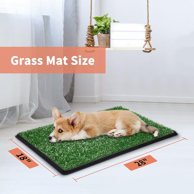 Artificial Grass for Dogs 2 Pack Fake Grass Mat for Professional Puppy Potty Training，Excellent Drainage Replacement Dog Grass Pad for Indoor & Outdoor (Replacement Grass, 20"x30")