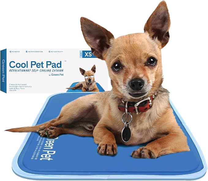 The Green Pet Shop Dog Cooling Mat, Extra Small - Pressure Activated Pet Cooling Mat for Dogs and Cats, Sized for XS Pets (0-8 Lb.) - Non-Toxic Gel, No Water Needed for This Dog Cooling Pad